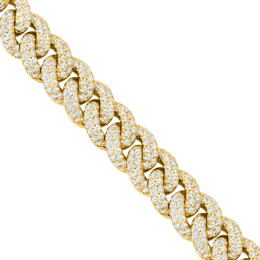 Diamond Paveset Cuban in 14k Yellow Gold 14 Ctw